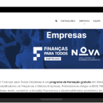Página do programa Finanças para Todos Empresas apresentada num computador portátil
